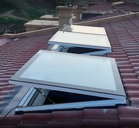 Fenêtre de toit de balcon électrique automatique en aluminium étanche de style moderne à double vitrage, lucarne pliante à succès