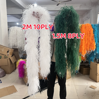 Boa en Plumes d'Autruche Naturelles de 2 Mètres pour Robe de Mariage, Accessoire de Couture, Châle en Plumes d'Autruche Colorées 1 2 6 8 10 PLY
