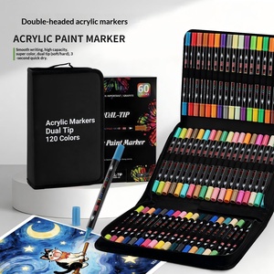 Marcadores Acrílicos de Doble Punta, Bolsa de Almacenamiento de Gran Capacidad, Juego de Rotuladores de Doble Cabeza para Dibujo, 72/84/120 Colores - Product Image 4