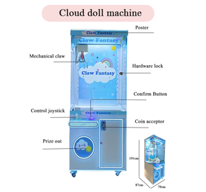 Máquina de grúa de garras pequeña para juegos de arcade, operada con monedas, equipo de venta al por menor para parques de atracciones, atrapador de animales de peluche - Product Image 5