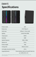 Nouvelles enceintes USB compactes S557 2.0 canaux, audio 3,5 mm, haut-parleur 52 mm, éclairage coloré, contrôle sans fil, puissance de sortie 0-5W, 320g