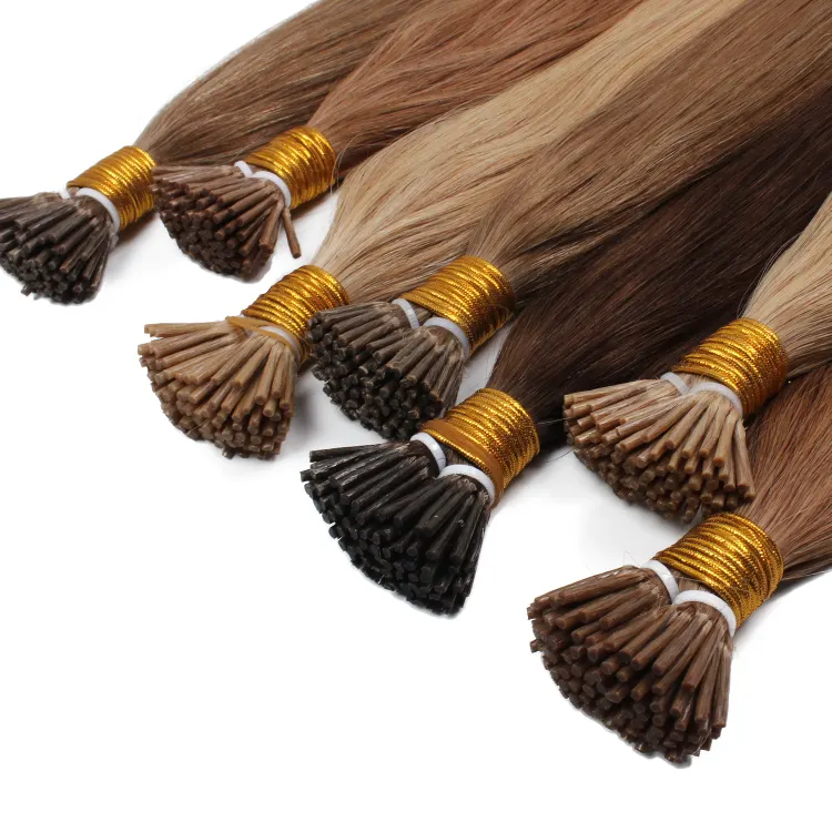 1g/strand double drawn natural brown i tip hair extension raw virgin remy human hair micro link hair extensions