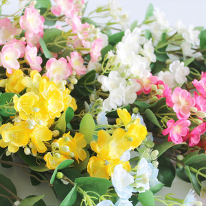 Flor de Jazmín Artificial de 3 Ramas, de Seda, en Colores Mixtos, Decoración para el Hogar, Adorno para Mesa - Product Image 3