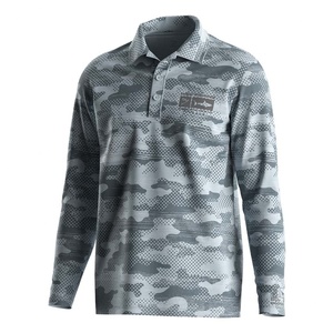 Chemises tactiques à manches longues pour hommes, camouflage blanc, polo de pêche, polo de golf, durable, séchage rapide, protection UV - Product Image 1