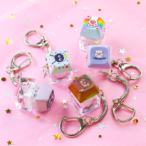 Tùy Chỉnh Anime Âm Thanh Bàn Phím Keychain Dễ Thương Phim Hoạt Hình Acrylic <span class=keywords><strong>Fidget</strong></span> Keycap Clicker Giải Nén Đồ Chơi Cho Căng Thẳng Cứu Trợ Món Quà Bằng Nhựa - Product Image 2