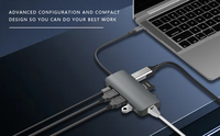 Base de Conexión USB Tipo C 8 en 1, Aleación, USB-C a HDMI 4K, Lector de Tarjetas SD y TF, Ethernet Gigabit RJ45, OTG, Hub de Datos USB3.1