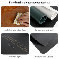 Set de table rectangulaire de style boutique en cuir imperméable et réutilisable pour mariage, restaurant, salle à manger, hôtel, école, salon de beauté