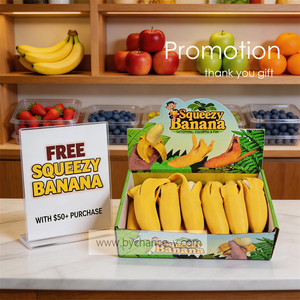 Idée cadeau d'entreprise pour employé pour remonter le moral blagues pratiques jouet réaliste faux fruit presser banane pour soulager le stress - Product Image 4