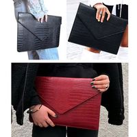 Housse d'ordinateur portable et étui pour tablette en cuir PU écologique, moderne, légère, motif crocodile, étanche, antichoc, avec fermeture à bouton
