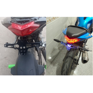 Soporte Universal <span class=keywords><strong>de</strong></span> Aluminio CNC para Matrícula <span class=keywords><strong>de</strong></span> Motocicleta con Luz LED, Eliminador <span class=keywords><strong>de</strong></span> Guardabarros Trasero Ajustable - Product Image 4