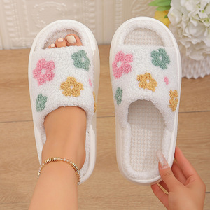 Sandalias de Felpa con Diseño Floral, Transpirables, Cómodas, para el Hogar, con Masaje EVA, Ligeras, para Primavera y Otoño - Product Image 1