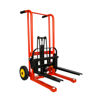 Nouveau transpalette manuel hydraulique compact de 1,5 m, capacité 200 kg/400 kg, avec fourches réglables en acier et roues en nylon/PU
