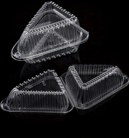 Boîte de rangement alimentaire jetable triangulaire personnalisée pour sandwichs, desserts, aliments, boîte alimentaire en plastique triangulaire pour tarte, transparente
