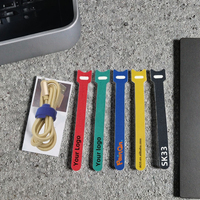 Sangles auto-agrippantes personnalisées avec logo, imprimées recto-verso, attaches rapides pour câbles, sangles de serrage auto-agrippantes