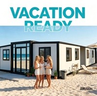 Vente en gros usine – Maison conteneur extensible de 40 pieds, étanche, résistante au vent, pliable, pour habitation familiale, abri temporaire, hôtel