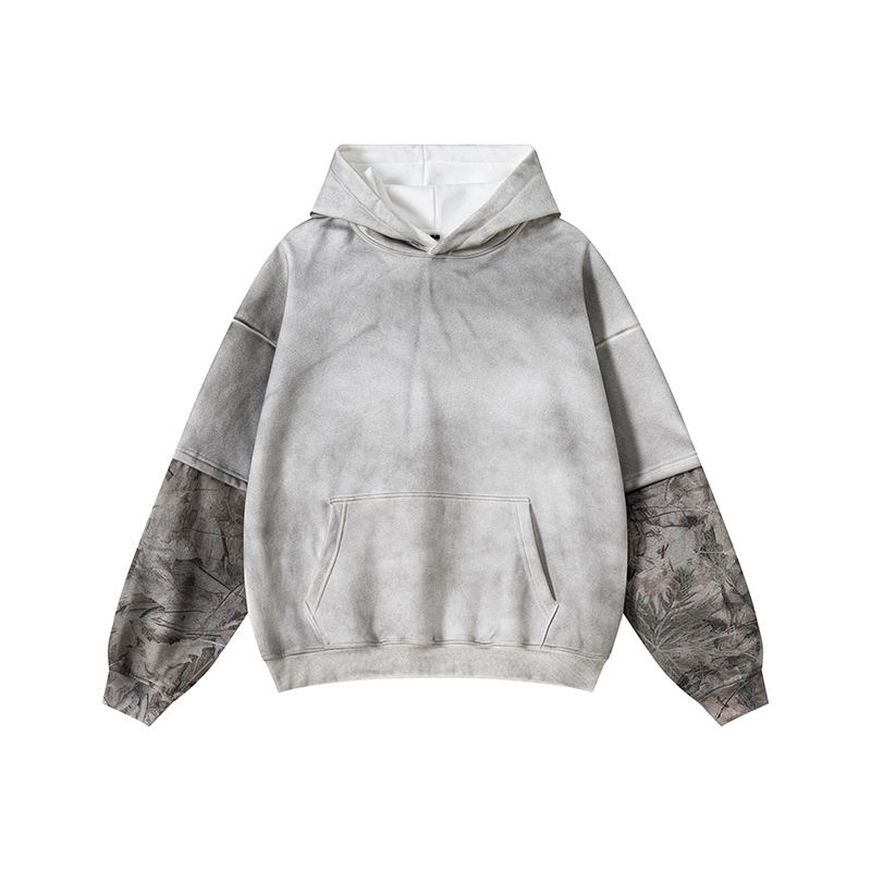 Spray Dyed Layered Hoodie