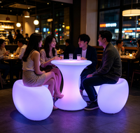 Meubles LED Lumineux Multicolores pour Soirées en Plage, Événements Côtiers, Mariages, Noël, Halloween, Décoration de Fêtes, Télécommande Incluse