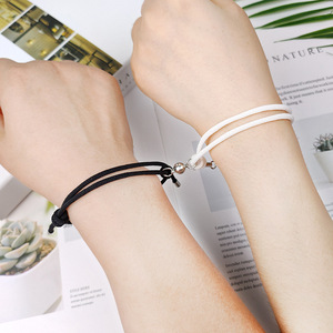 <span class=keywords><strong>2</strong></span> pièces/ensemble Simples Faites À la Main En Alliage De Corde De Cire Bijoux Couple Hommes et Femmes Main Corde Bracelet - Product Image 2