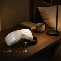 Masseur oculaire à chaleur constante avec bandeau élastique réglable et cadre pliable pour la relaxation à domicile