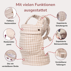 Portabebés Ergonómico con Diseño de Pata de Gallo, Asiento de Cadera, Mochila Portabebés Ligera con Cinturón, Certificación CPC - Product Image 2