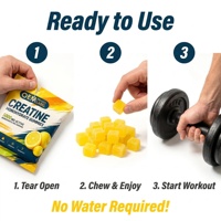 Complément alimentaire en gommes pré-entraînement OEM Gym, 5000 mg de créatine monohydrate, gommes pour développer les muscles, gommes pour booster l'énergie