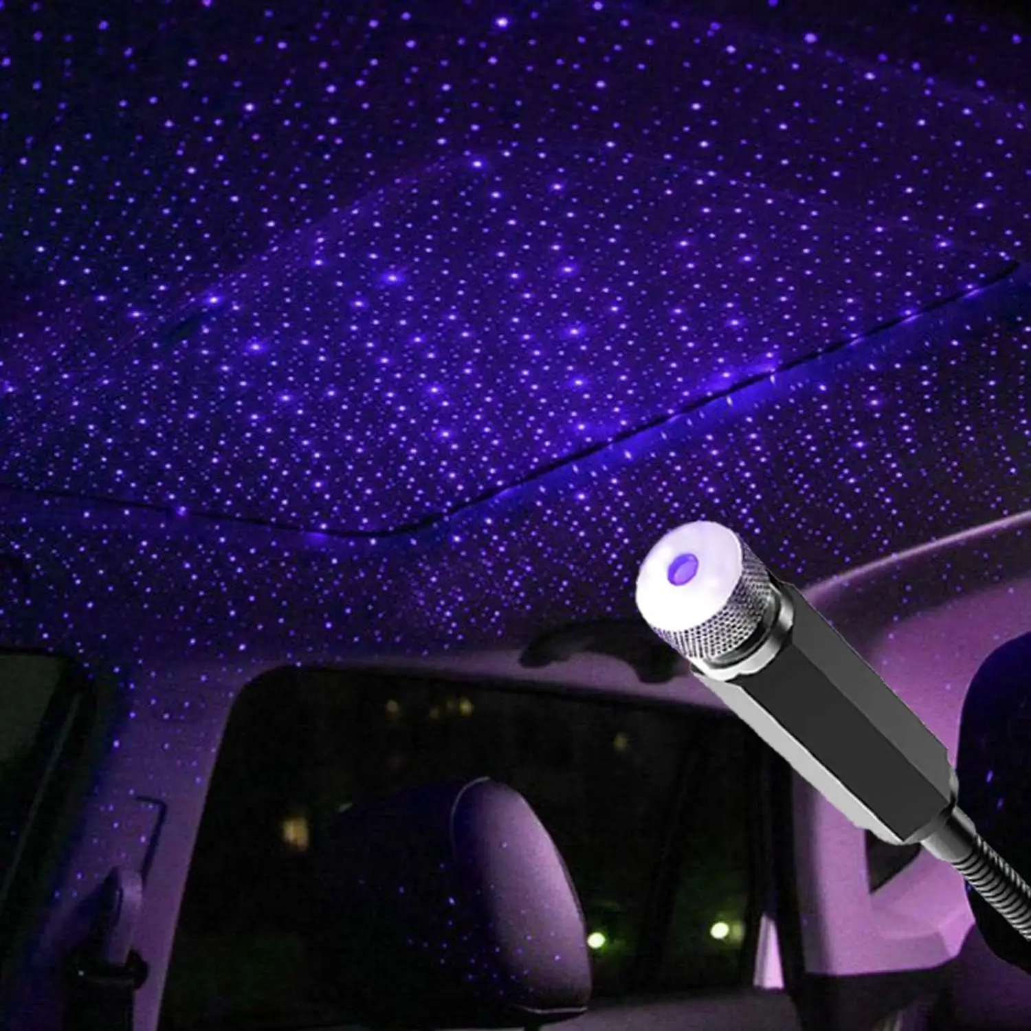 Lampu dekorasi Interior mobil, lampu dekorasi Interior Laser atmosfer suasana bintang untuk mobil