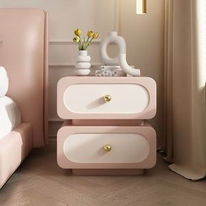 Mesita de Noche Blanca de Madera con Cajones de Almacenamiento, Mesitas de Noche para Dormitorio, Mesa Auxiliar con Cajones, Almacenamiento de Madera para Cama - Product Image 3