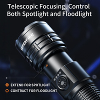 Lampe torche LED tactique à focalisation réglable, zoom rechargeable par USB, IP44, 530 lumens, portée du faisceau 300-400 m, mode SOS, CRI élevé 90