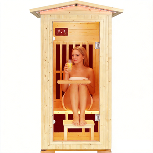 Sauna de vapor seco de madera maciza de hemlock de 1.5KW para exteriores, ODM OEM, de fábrica estadounidense, en oferta. - Product Image 1