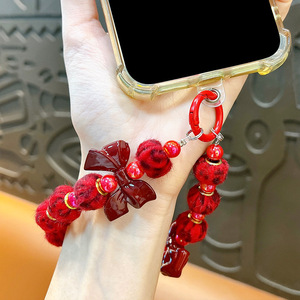 Mignon en plastique perle sac breloque sac à dos pendentif porte-clés mignon poupée perlée téléphone dragonne perle rouge chaîne <span class=keywords><strong>de</strong></span> téléphone portable - Product Image 4