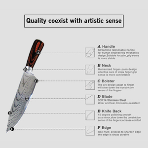 Couteaux <span class=keywords><strong>de</strong></span> chef <span class=keywords><strong>japonais</strong></span> en acier, ustensile <span class=keywords><strong>de</strong></span> cuisine, <span class=keywords><strong>damas</strong></span> 1 pièce, collection 2020 - Product Image 5