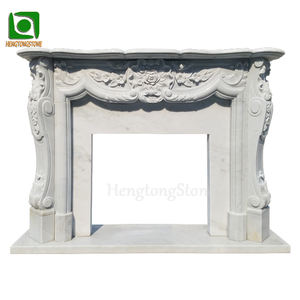 घर सजावट फूल पैटर्न उच्च गुणवत्ता वाले सफेद संगमरमर फायरप्लेस चारों ओर - Product Image 5