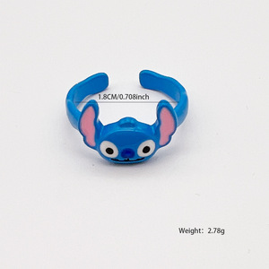 <b>Cartoon</b> Character Blue Open <b>Ring</b> Unisex Jewelry Gift - Product Image 2