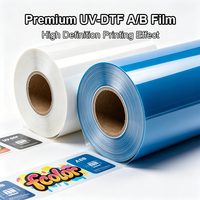 Film autocollant transparent UV DTF FCOLOR pour imprimante à plat, feuilles A et B, papier UV DTF A3 pour étiquettes PET