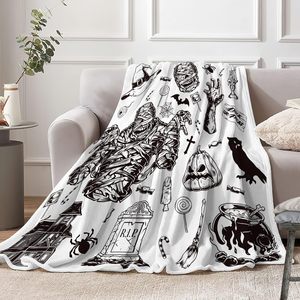 การตกแต่งแนววินเทจในวันฮาโลวีนที่สนุกสนานน่ากลัวแบบกอธิคน่ากลัวมัมมี่ผ้าห่มธีมค้างคาวแบบกอธิคที่น่าขนลุกของตกแต่งวันฮาโลวีนธีมน่ากลัว - Product Image 2