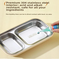 Boîtes à lunch isothermes en acier inoxydable pour étudiants et employés de bureau, avec compartiments, portables