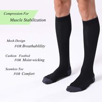 Chaussettes de compression tricotées pour femmes et hommes 20-30 mmHg, soutien de la circulation, chaussettes mi-hautes