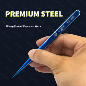 Mayuan MY-50 Pince à épiler de précision en acier inoxydable bleu à pointe fine pour <span class=keywords><strong>réparation</strong></span> <span class=keywords><strong>d</strong></span>'empreintes digitales de cavalier de carte PCB de téléphone portable - Product Image 6