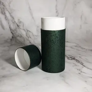 Impressão personalizada biodegradável cilindro papel papelão cartão duro cilíndrico caixas tubo pacote