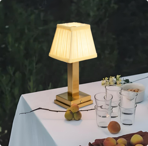 새로운 패브릭 그늘 충전식 무선 터치 침대 옆 램프 LED 배터리 휴대용 식당 테이블 조명 레스토랑 - Product Image 1