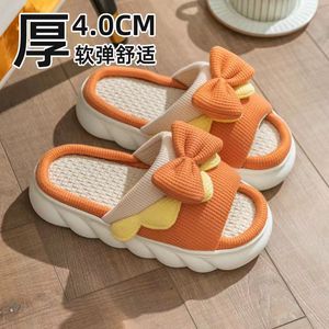 New Material TPR Sole Slippers for Women New Styles Falx Shoe Upper Bow Slippers for Women With High Material - Product Image 6