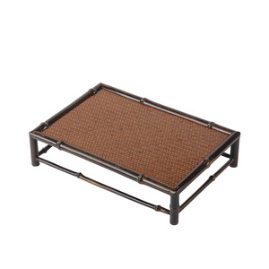 Chinese Style <b>Bamboo</b> Woven Tea <b>Table</b> Rectangle Lacquered Purple <b>Bamboo</b> Mingtai With Tea Set Storage For Household Use - Product Image 5