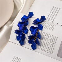 Anting-anting Juntai akrilik mode baru anting-anting bunga daun rumbai panjang warna-warni untuk wanita