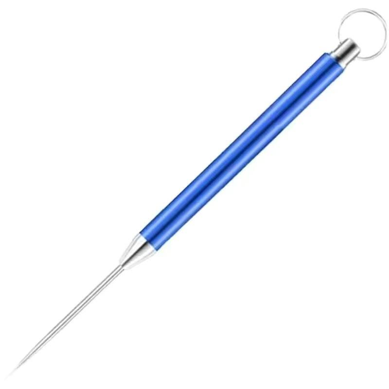 Blue retractable toothpick