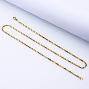 Chaîne à maillons carrés perlés, plaquée sous vide, couleur durable, assortie, pour DIY, 2.0 2.5 3.0 mm, collier chaîne à maillons carrés, best-seller - Product Image 4