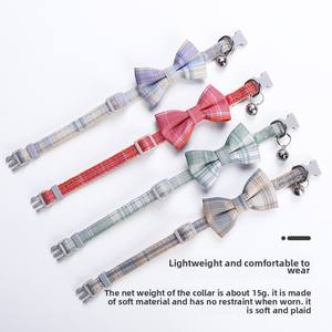 <span class=keywords><strong>Collar</strong></span> para Gato con Diseño de Dibujos Animados, Suave, con Cascabel y Lazo, <span class=keywords><strong>Collar</strong></span> de Seguridad con Lazo y Cascabel, Adorable <span class=keywords><strong>Collar</strong></span> para Perro con Estampado a Cuadros - Product Image 2