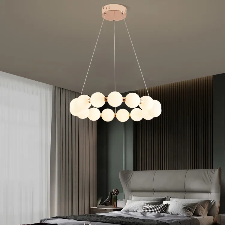 New Simple Style Beautiful Modern Hardware Aluminum Hanging Led Pendant Light For Home Room Cafe Bar Club