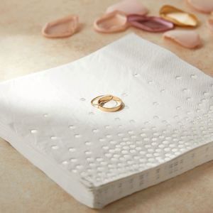 Servilletas de Papel de 3 Capas con Diseño de Puntos Plateados, 6.5 Pulgadas, 4 Pliegues, Paquete de 50 Unidades, Estilo Blanco para Bodas, Cumpleaños y Fiestas, Directo de Fábrica OEM - Product Image 3