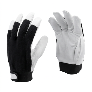 Guantes de Trabajo de Cuero con Puntas de Dedos Antideslizantes, Muñequera Tejida, Guantes de Uso General para Ensamblaje - Product Image 1