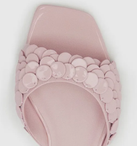 Nuovi <span class=keywords><strong>Sandali</strong></span> Estivi da Donna <span class=keywords><strong>con</strong></span> Tacco Piatto, Tomaia in Velluto Rosa Glitterato, Punta Quadrata Aperta, per Ragazze - Product Image 2